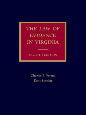 cover image of The Law of Evidence in Virginia